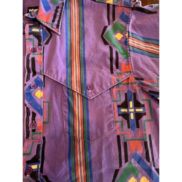 Wrangler Brushpopper Vintage Shirt Mens X Long Tail Reg Fit  16-35 SZ Lg Purple - Picture 6 of 7